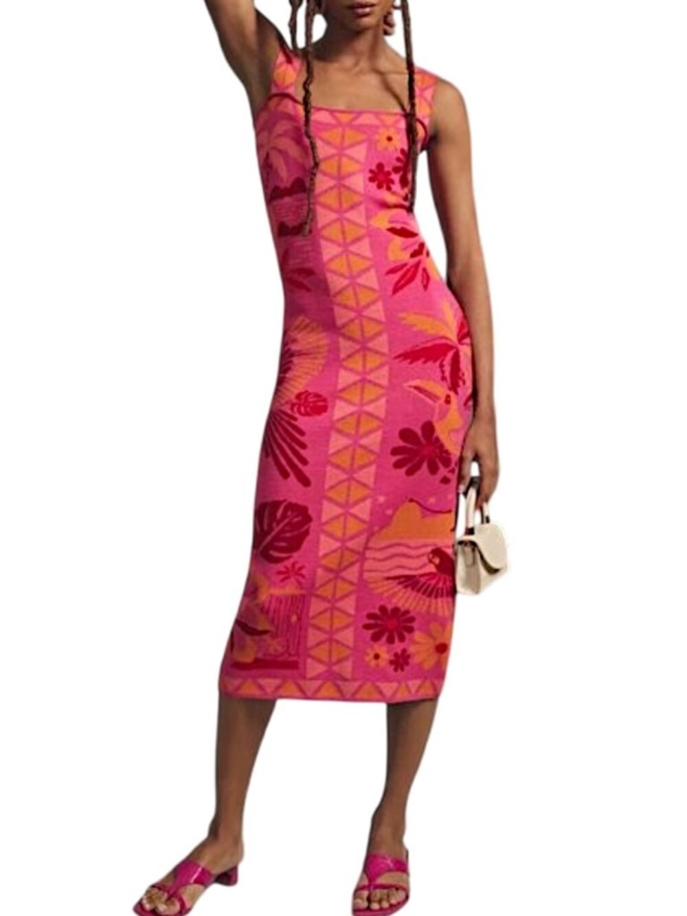 Farm Rio Tiles Knit Dress